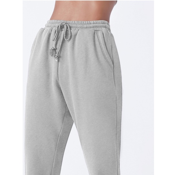 Gray Fleece Joggers Drawstring and Pockets - Picture 5 of 8